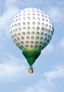 flying golf ball